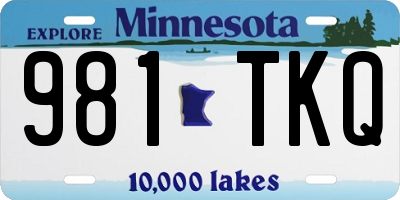 MN license plate 981TKQ