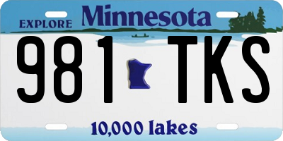 MN license plate 981TKS