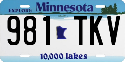 MN license plate 981TKV