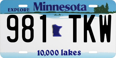 MN license plate 981TKW