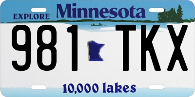 MN license plate 981TKX