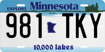 MN license plate 981TKY