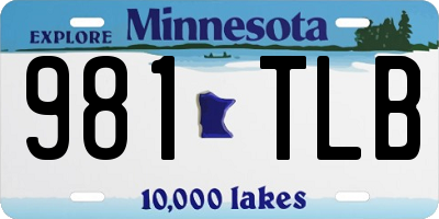 MN license plate 981TLB