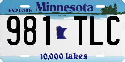 MN license plate 981TLC