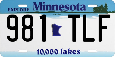 MN license plate 981TLF