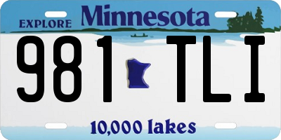 MN license plate 981TLI