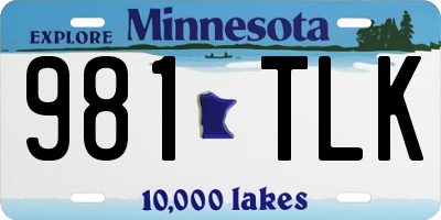 MN license plate 981TLK