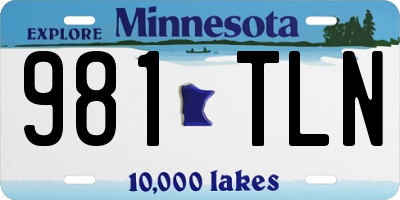 MN license plate 981TLN