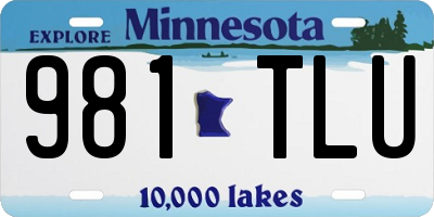 MN license plate 981TLU