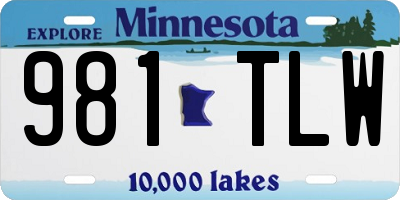 MN license plate 981TLW