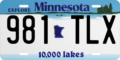 MN license plate 981TLX