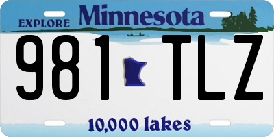 MN license plate 981TLZ