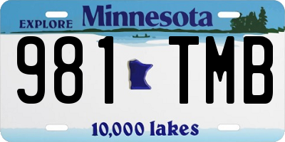 MN license plate 981TMB