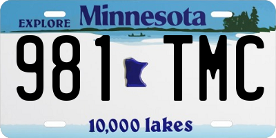MN license plate 981TMC