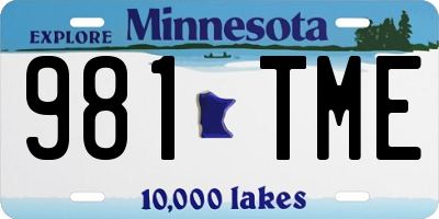 MN license plate 981TME