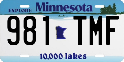 MN license plate 981TMF