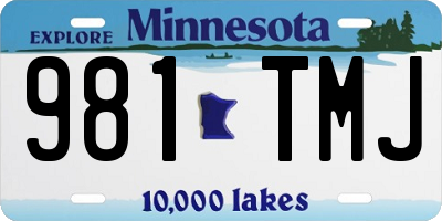 MN license plate 981TMJ