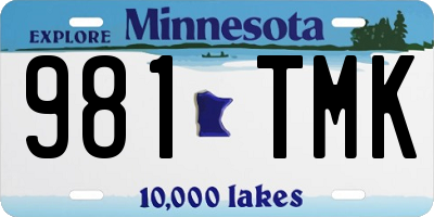 MN license plate 981TMK