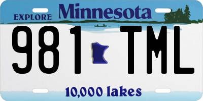MN license plate 981TML