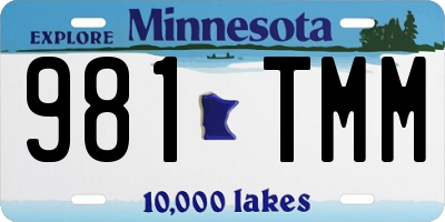 MN license plate 981TMM