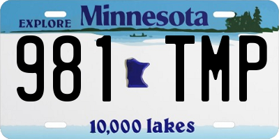 MN license plate 981TMP