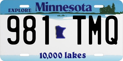 MN license plate 981TMQ