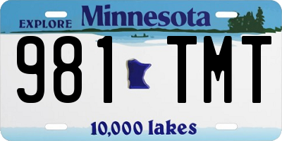 MN license plate 981TMT