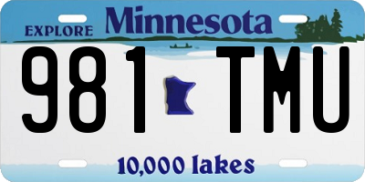 MN license plate 981TMU