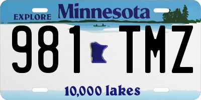 MN license plate 981TMZ