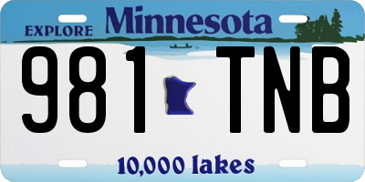 MN license plate 981TNB