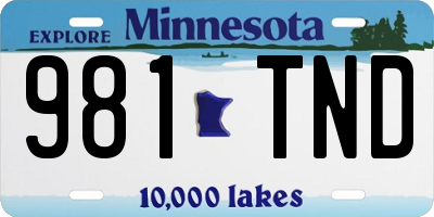 MN license plate 981TND
