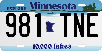 MN license plate 981TNE