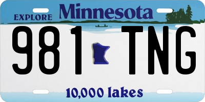 MN license plate 981TNG