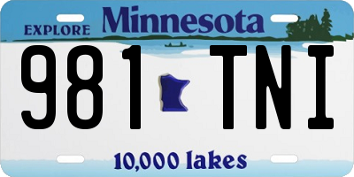 MN license plate 981TNI
