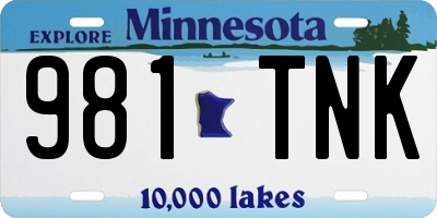 MN license plate 981TNK