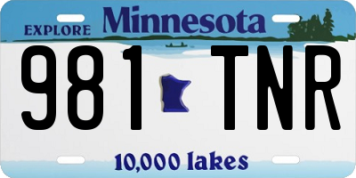 MN license plate 981TNR