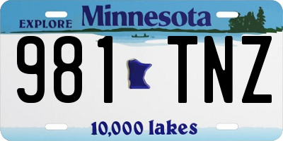 MN license plate 981TNZ