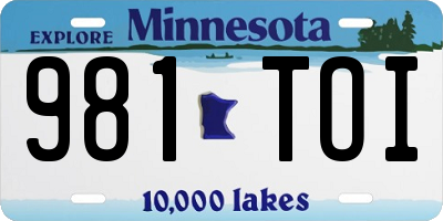 MN license plate 981TOI