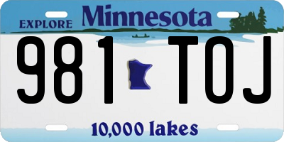 MN license plate 981TOJ