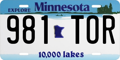 MN license plate 981TOR