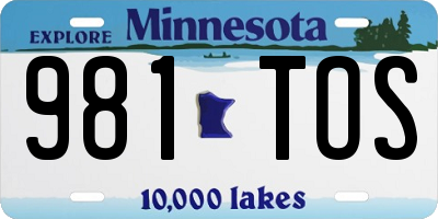 MN license plate 981TOS