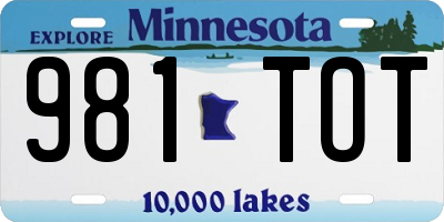 MN license plate 981TOT