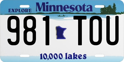 MN license plate 981TOU