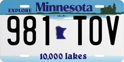 MN license plate 981TOV