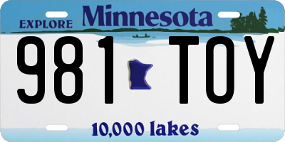 MN license plate 981TOY