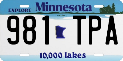 MN license plate 981TPA