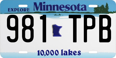 MN license plate 981TPB