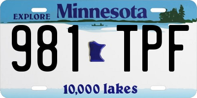 MN license plate 981TPF