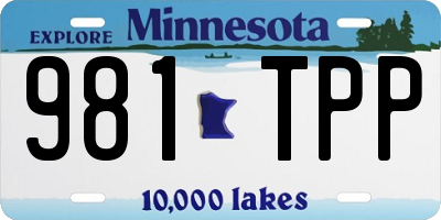 MN license plate 981TPP