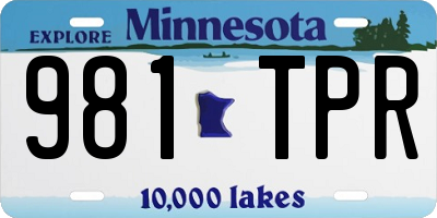 MN license plate 981TPR